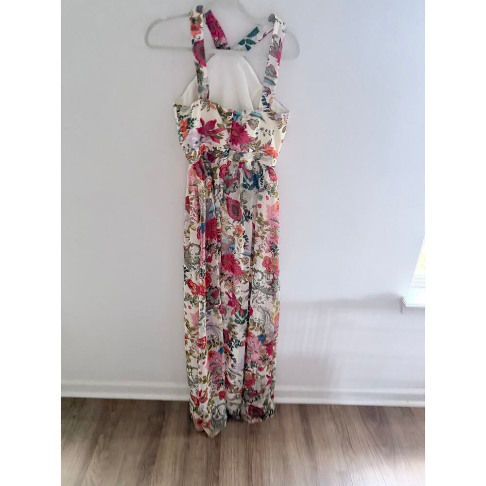 Lulus Lilja Cream Floral Paisley Print Maxi Dress-Size Medium - Picture 6 of 7